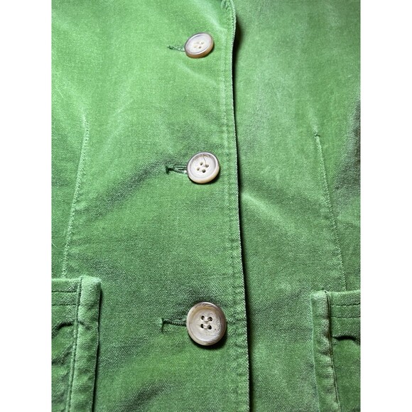 Sundance Blazer Women's 8 Jacket Green Velvet Velveteen Short 3 Front Button - Picture 6 of 8